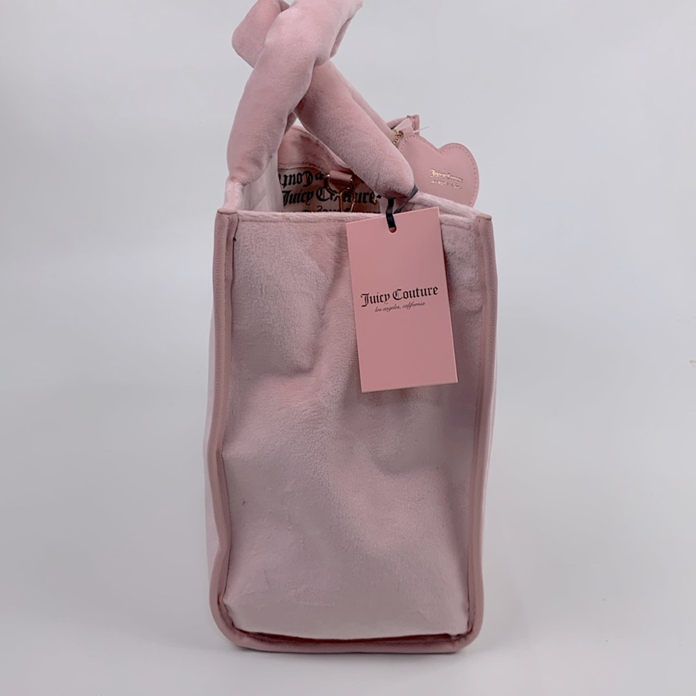 Juicy Couture Blush Pink Diamond Extra Spender Tote Heart Charm Cross strap NEW - Picture 7 of 16